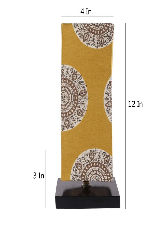 tu casa Table Lamps Black Metal Base with Yellow/White Cotton (Mandala Print) Shades for Home Décor, Bedrooms, Living Room, Gifting, Diwali Decoration, Dining Space, Study Room, Restaurants (H-12) - Image 5